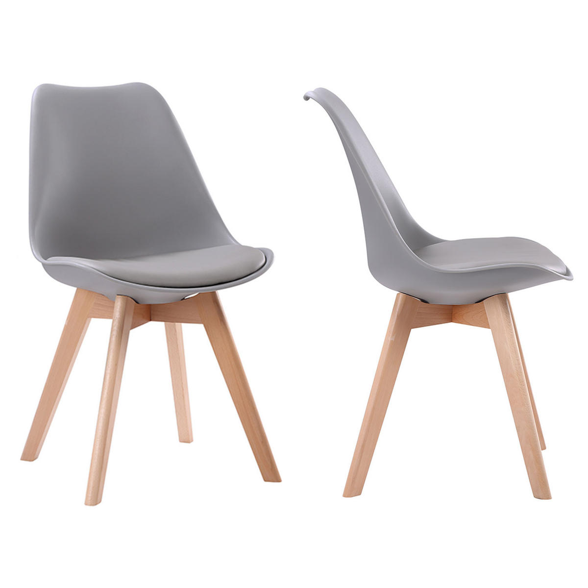 STÜHLE Nora Grau 2er-Set - Grau, Kunststoff (49/81/52cm) - Happy Garden