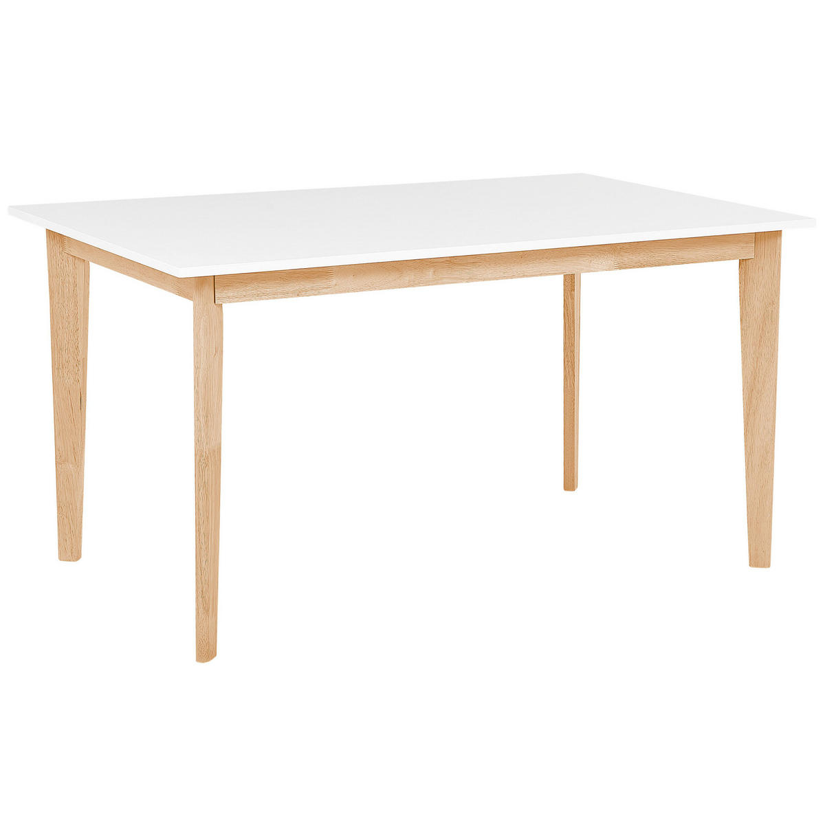 ESSTISCH 140-180/90/75 cm Weiß, Hellbraun Rechteckig Sola - Weiß, Holzwerkstoff (180/90/75cm) - Beliani