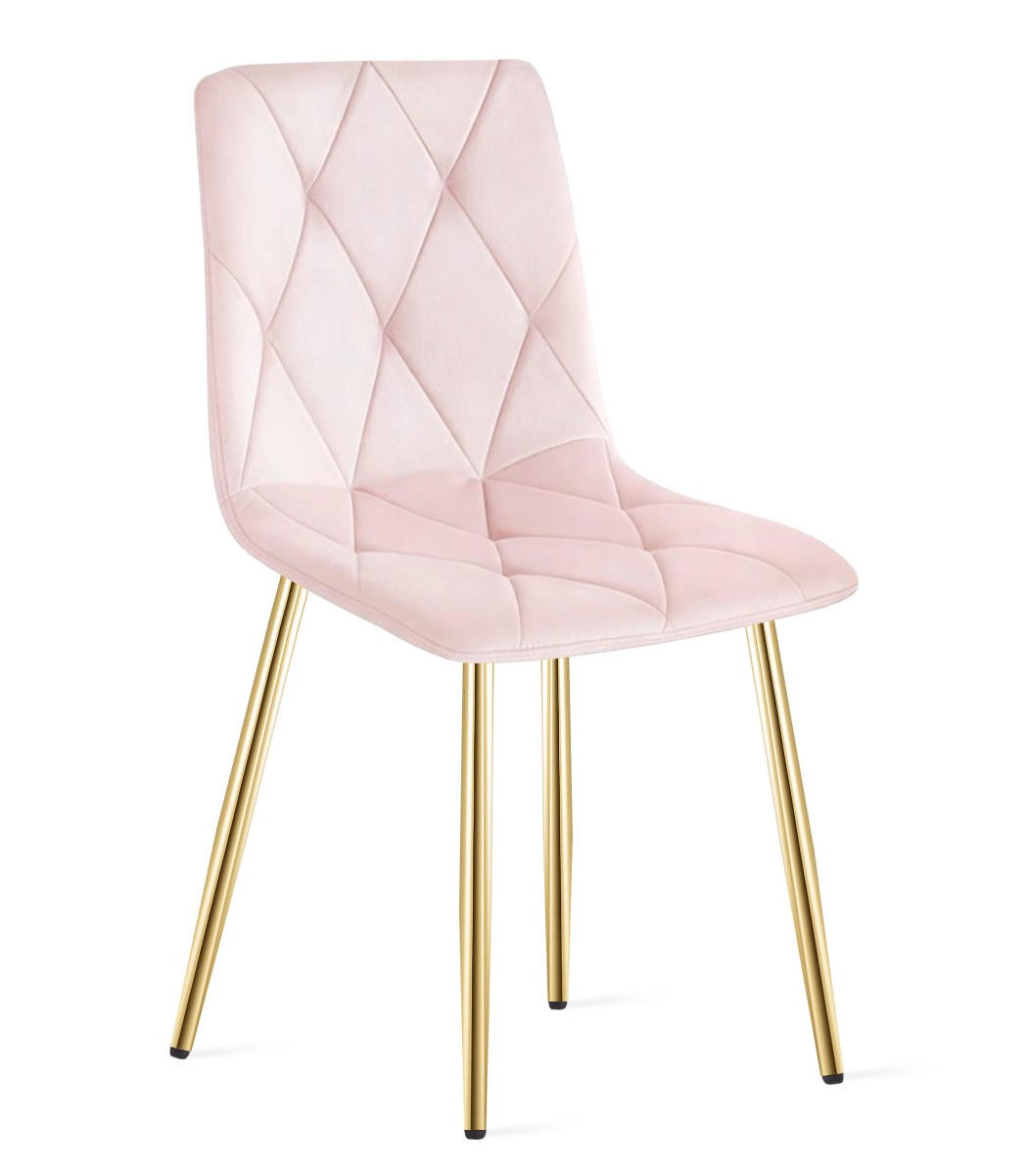 ESSZIMMERSTUHL TYRA hellrosa Sitz, Beine in Holzfarbe - Hellrosa/Eichefarben, Textil (44.5/87/54.5cm) - Valora