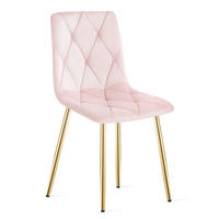 ESSZIMMERSTUHL TYRA hellrosa Sitz, Beine in Holzfarbe - Hellrosa/Eichefarben, Textil (44.5/87/54.5cm) - Valora