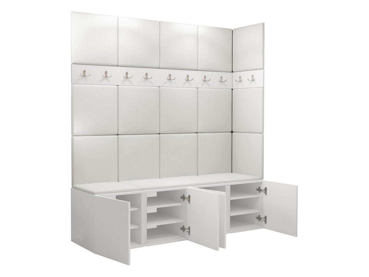 GARDEROBEN-SET Orion II - Weiß/Braun, Holzwerkstoff/Kunststoff (168/186/46cm) - MIRJAN24