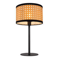 TISCHLEUCHTE Kunststoff Schwarz Bambus-Optik - Schwarz, Metall (23/23/40cm) - Globo Lighting