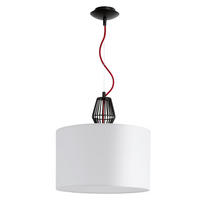 LED HÄNGELEUCHTE Metall Textil Weiß - Weiß, Metall (35.5/35.5/22cm)