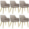 ARMLEHNSTUHL 6er Set Avane 55 x 63 5 x 86 5 cm taupe - Taupe, Textil (55/86.5/63.5cm) - tectake