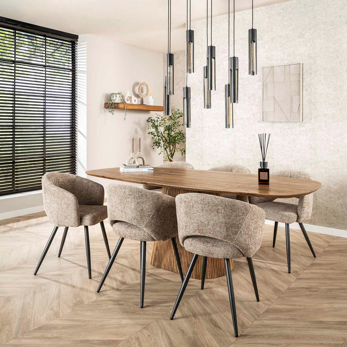 ESSZIMMERSTUHL Salon Beige 56/58/63 cm 2er-Set - Beige, Textil (58/63/56cm) - Hoyz Collection