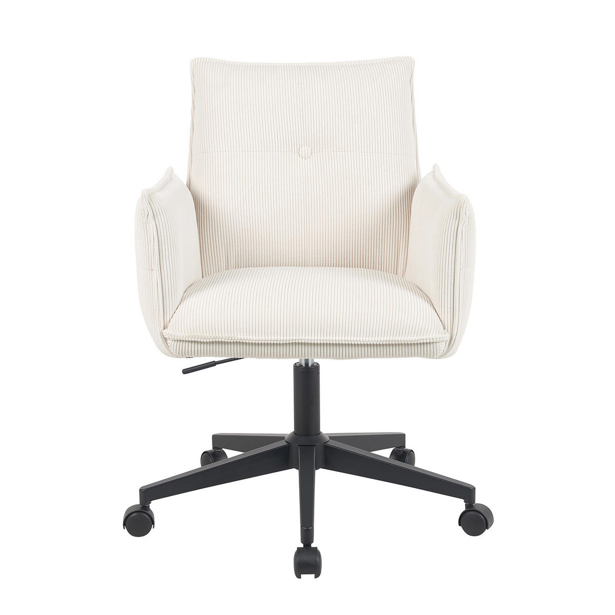 BÜROSTUHL Mika-Malu - Creme/Schwarz, Textil/Metall (60/85/63cm) - DUBI Möbel