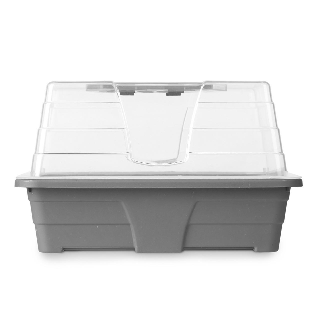 MINIGEWÄCHSHAUS Kunststoff 17,4/21,5/12,8 cm - Grau, Kunststoff (21.5/12.8/17.4cm)