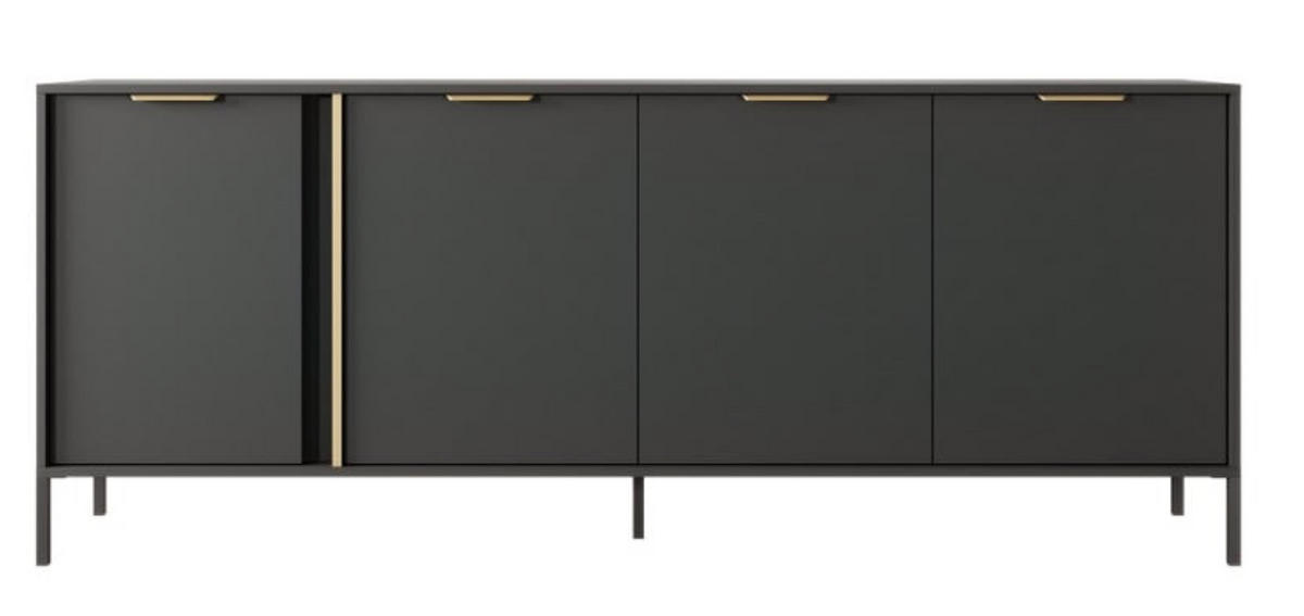 SIDEBOARD Anthrazit LARYSA E - Graphitfarben, Holzwerkstoff (202.9/81.4/39.5cm) - Sepro Meble