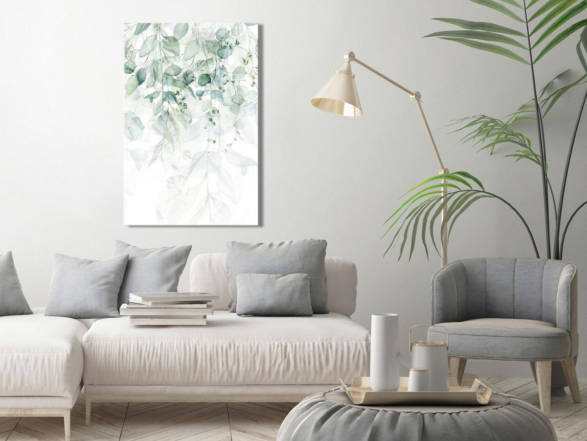 KUNSTDRUCK Grün 40/60 cm - Weiß/Grün, Textil (40/60cm) - KUNSTLOFT