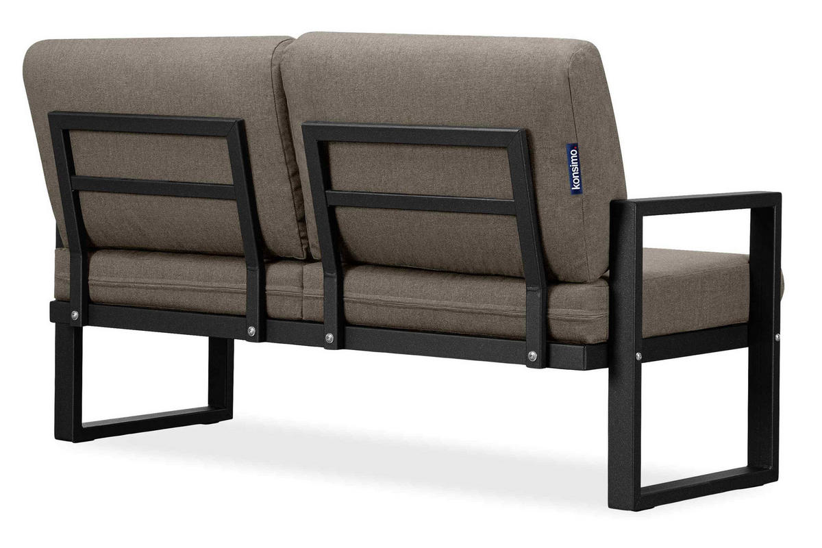 TERRASSENMÖBEL FRENA im Loft-Stil, schwarz - Beige/Schwarz, Metall - KONSIMO®