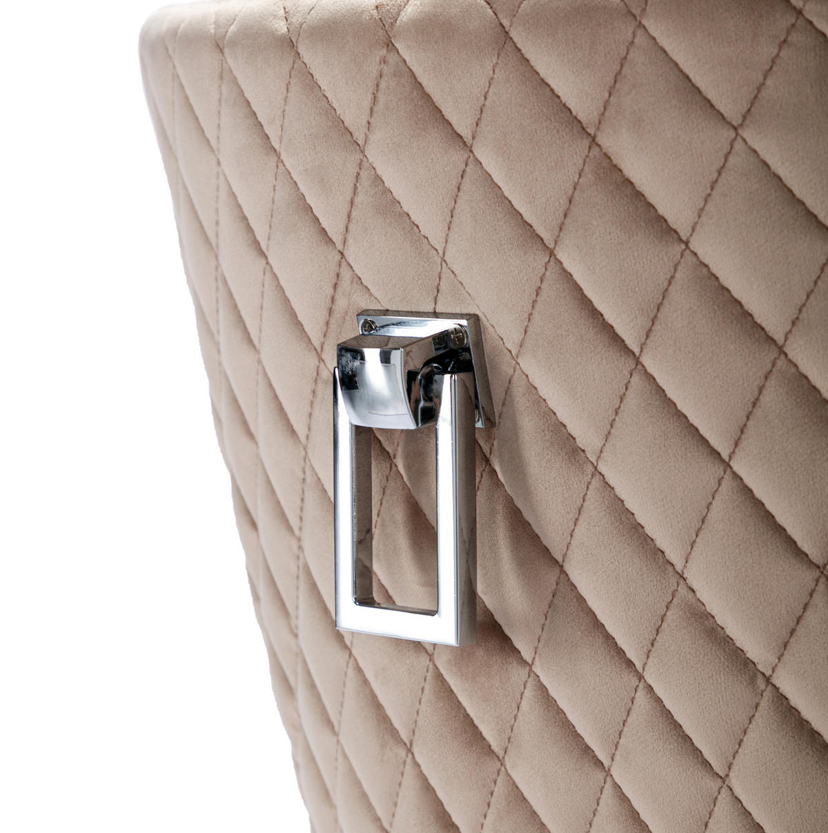 ESSZIMMERSTUHL Samt Beige mit Massivholzrahmen und Metallbeinen - Beige, Metall (62.5/94.5/53cm) - Meubliv