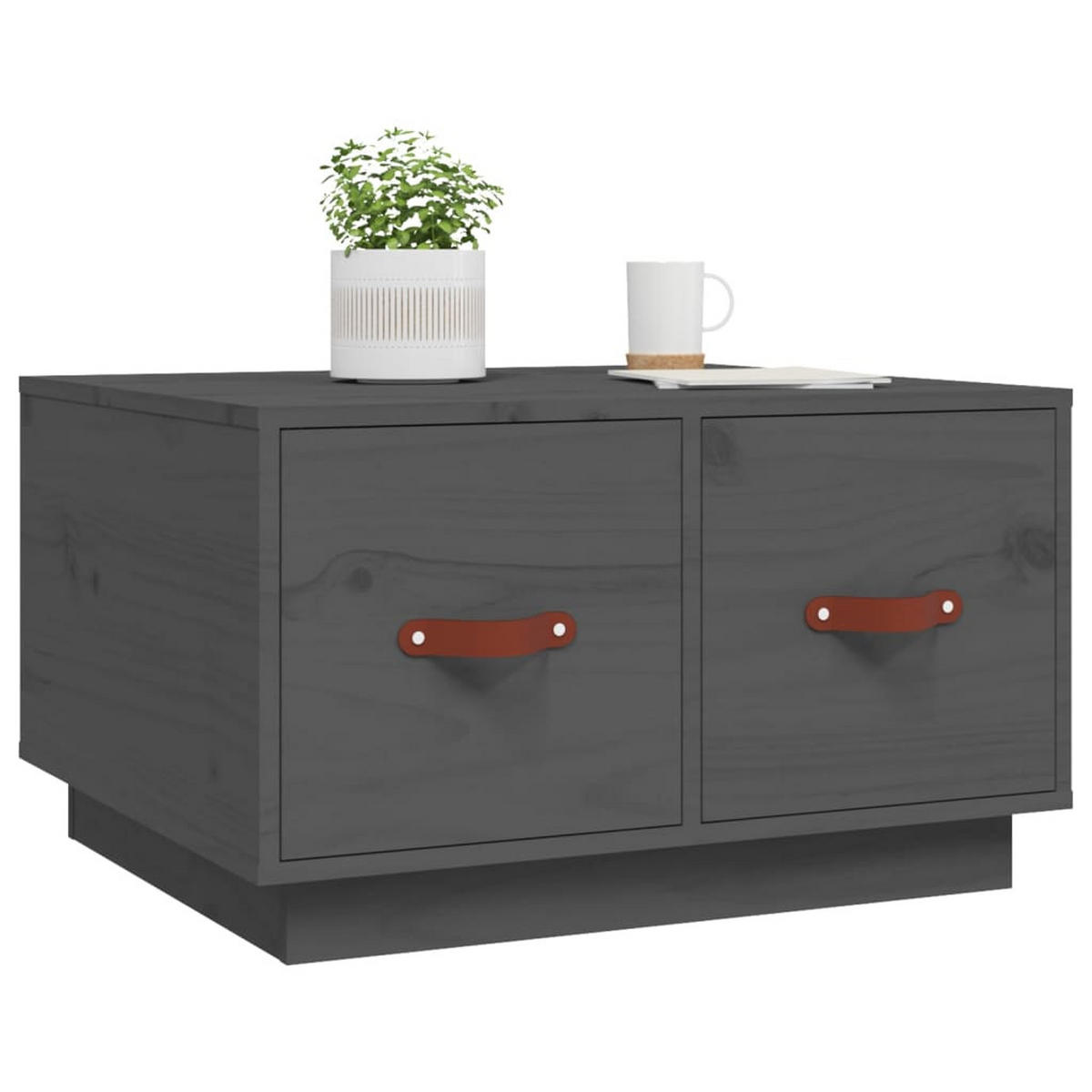 COUCHTISCH Grau 60x53x35 cm Massivholz Kiefer - Grau, Holz (60/53/35cm) - furnicato
