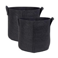 PFLANZSACK Vliesstoff 30/25 cm (2-tlg. Set) - Schwarz, Textil (25cm) - Intirilife
