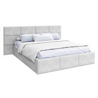 POLSTERBETT DORIS weiß - Birkefarben/Weiß, Holzwerkstoff/Metall (180/200cm) - FDM