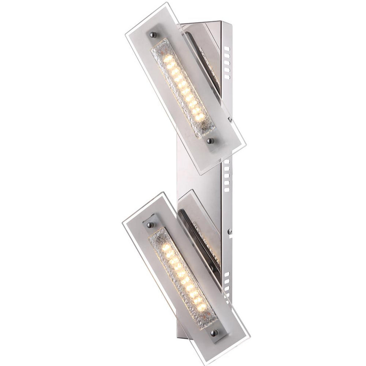 LED WANDLEUCHTE Metall Silber Kristalloptik - Silberfarben, Glas (8/11.5/49cm) - Globo Lighting