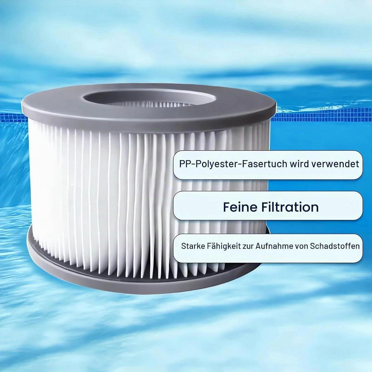 ERSATZFILTER 12er Set für Whirlpool ab 2020 - Schwarz, Textil (5/6/6cm)