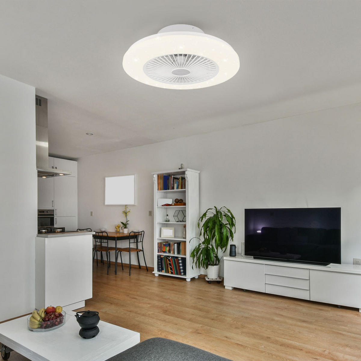 LED DECKENLEUCHTE TRAVO Weiß - Weiß, Metall (50/50/17.5cm) - Globo Lighting