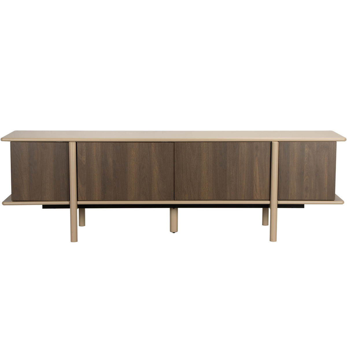 TV-MÖBEL mit 4 Türen, taupe - Taupe, Holz (180/55/40cm) - Oviala