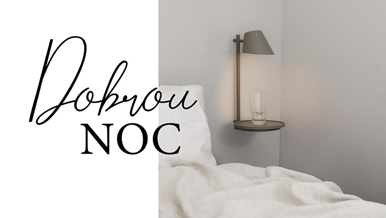 Minimalistický noční stolek s lampou