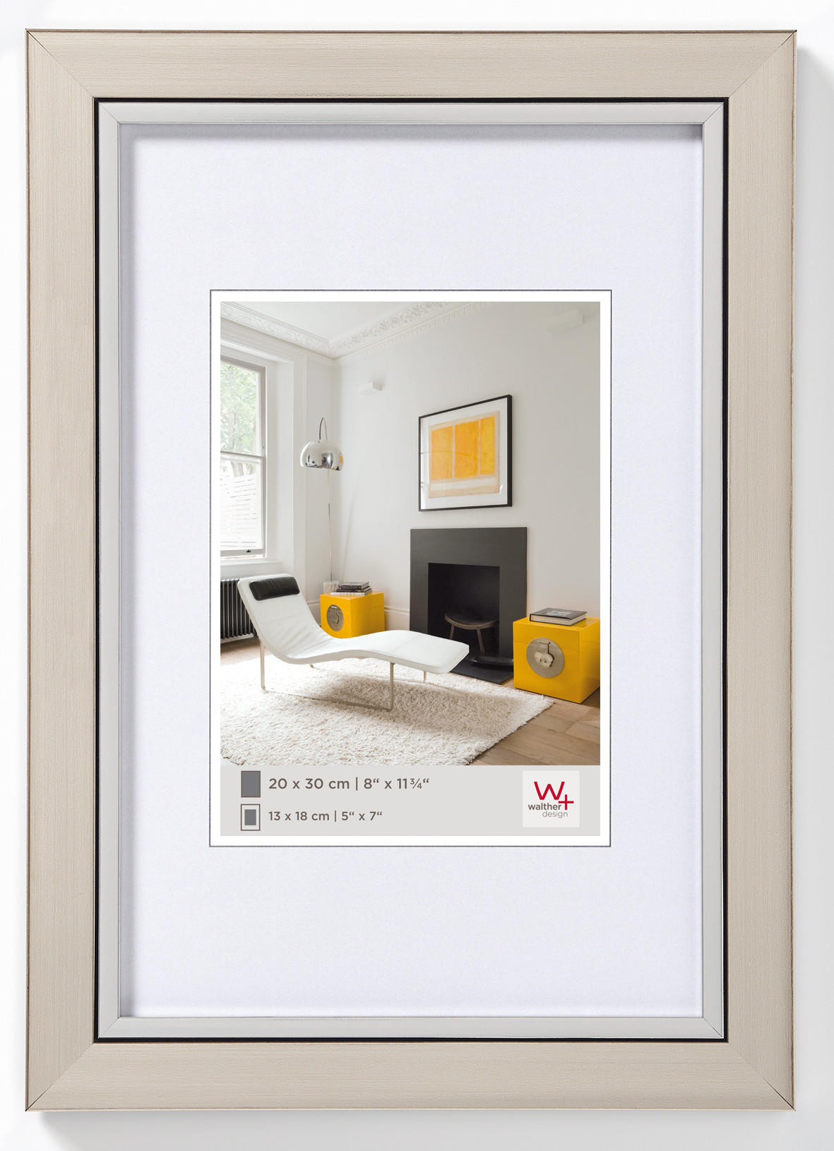 walther design Bilderrahmen Edelstahl 15x20x1.6 cm
