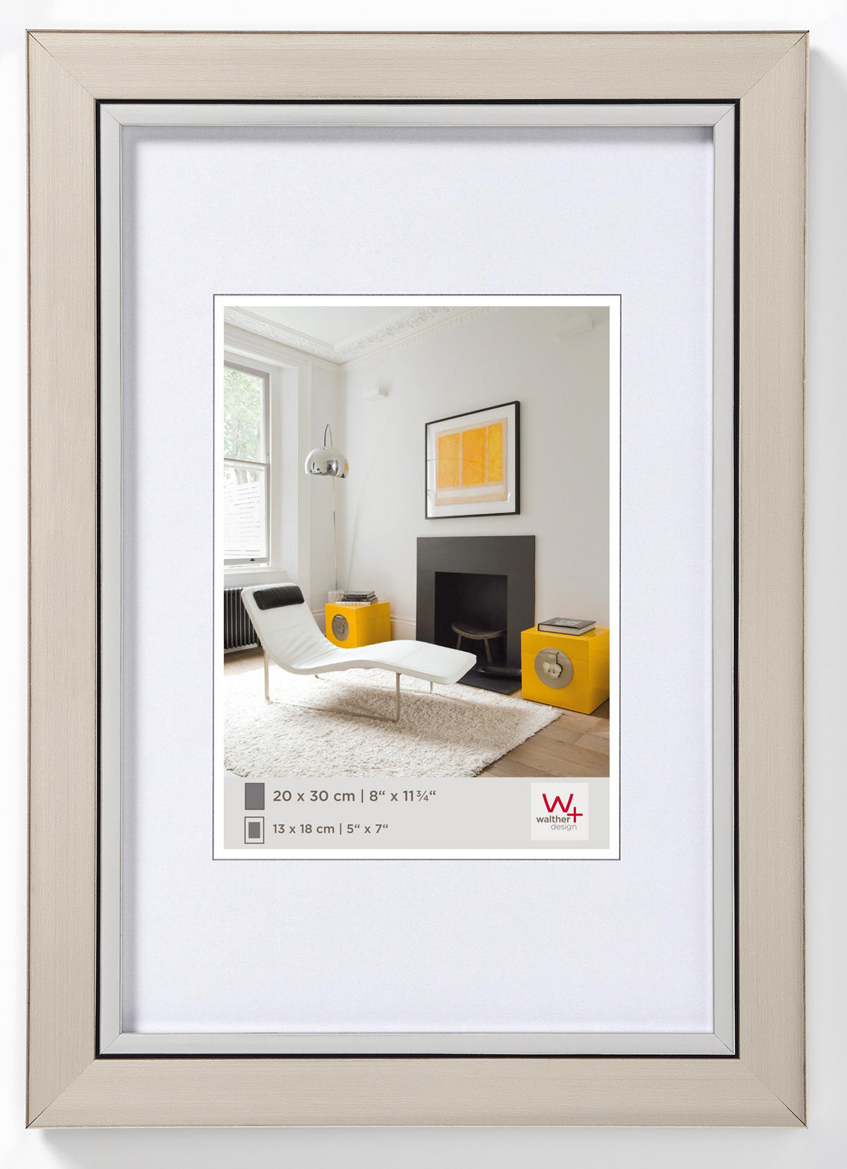 BILDERRAHMEN Metro Designrahmen 013X018 cm STAHL - Edelstahlfarben, Kunststoff (18/23/1.6cm) - walther design