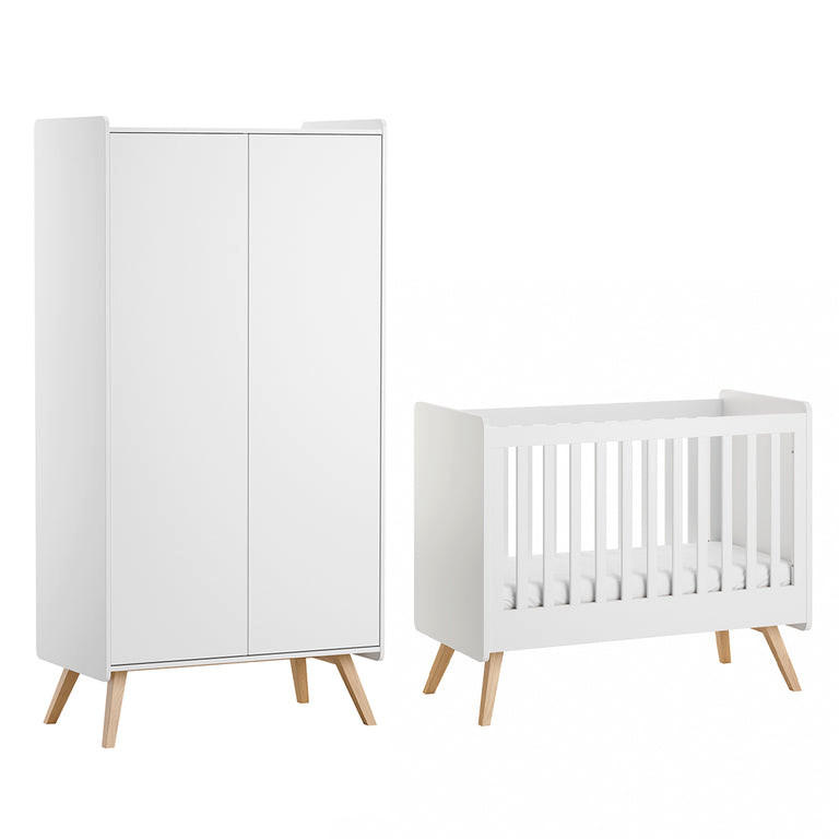 SOBA ZA BEBE 2-dijelniVintage Bijeli - bijela, drvni materijal (125/103/65cm) - Petits-meubles