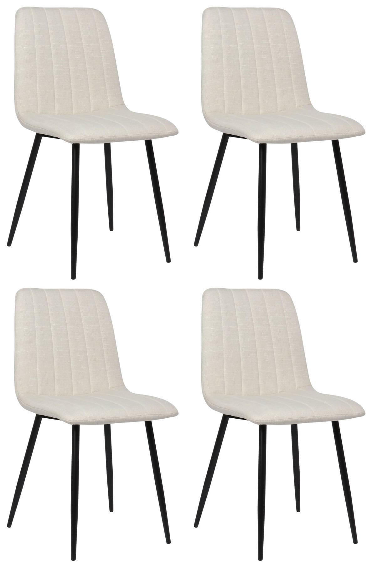 STÜHLE 4er-Set LENZ Stoff 88x45x53 cm creme Metall - Creme, Metall (45/88/53cm) - DELUKE