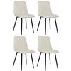 STÜHLE 4er-Set LENZ Stoff 88x45x53 cm creme Metall - Creme, Metall (45/88/53cm) - DELUKE