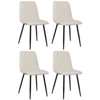 STÜHLE 4er-Set LENZ Stoff 88x45x53 cm creme Metall - Creme, Metall (45/88/53cm) - DELUKE