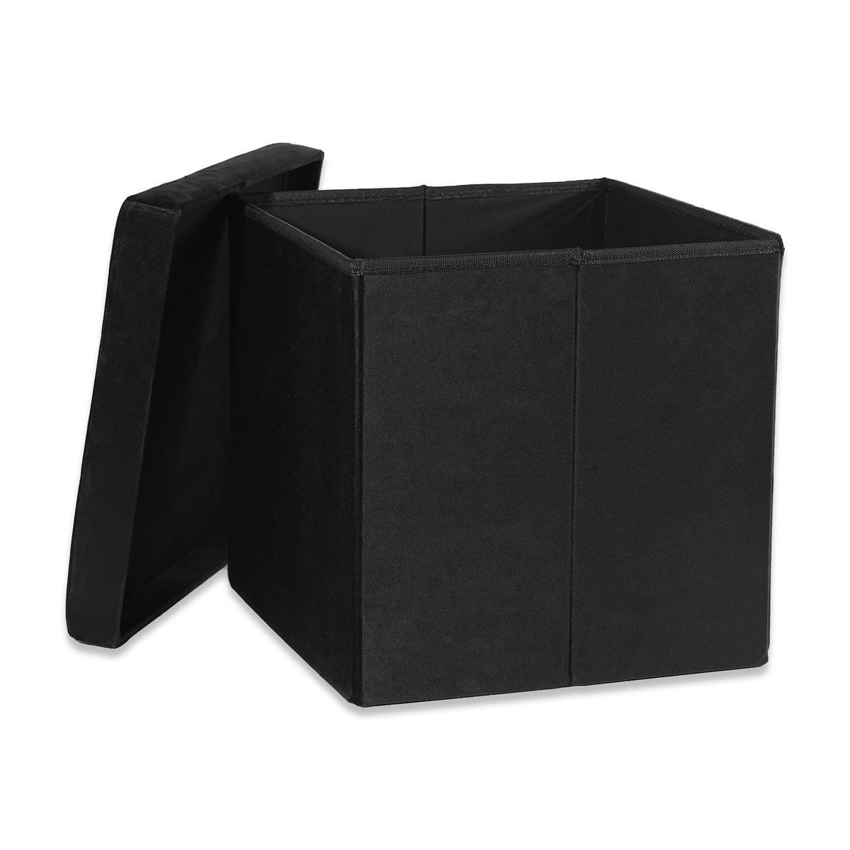 SITZBOX Ravello L mit Knöpfen Samt Schwarz - Schwarz, Textil (38/38/38cm) - Komodee