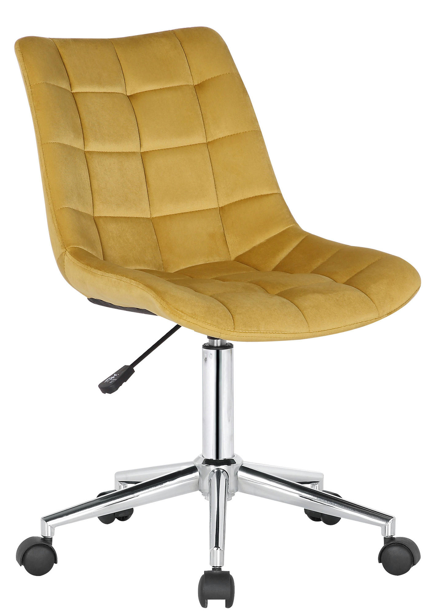 DREHSTUHL Samt gelb - Gelb, Textil/Metall (46/81/62cm) - CLP