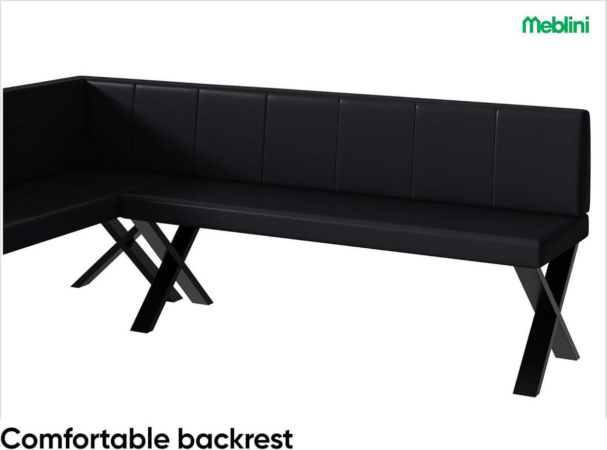ECKBANK PETER_X - Schwarz, Leder (142/196cm) - Meblini