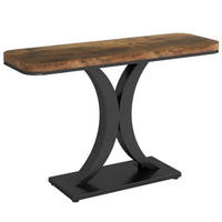 KONSOLENTISCH Schwarz-Braun 100/29.50/82.50 cm - Schwarz, Metall (29.5/100/82.5cm) - PANGIVO
