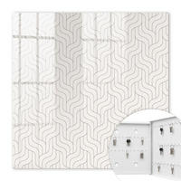 SCHLÜSSELBOX Weiß 30x30 cm – Türöffnung nach rechts - Geometrisches Muster - Beige, Metall (30/30/5cm) - TULUP