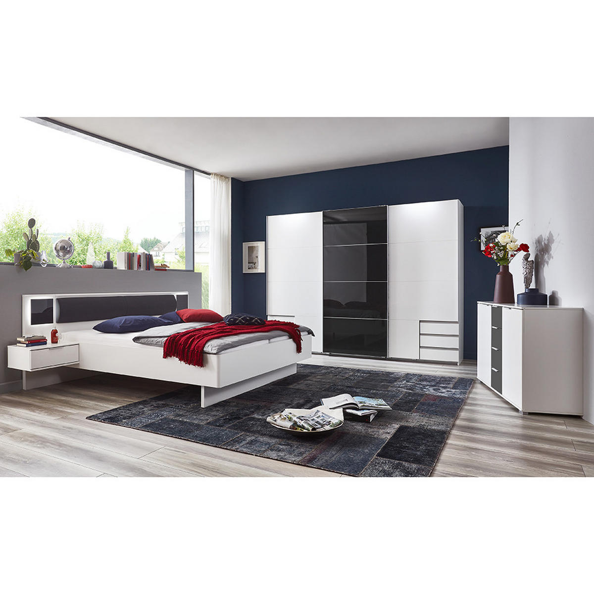 SCHWEBETÜRENSCHRANK Vieste-43 - Weiß, Holzwerkstoff (270/208/65cm) - Lomado