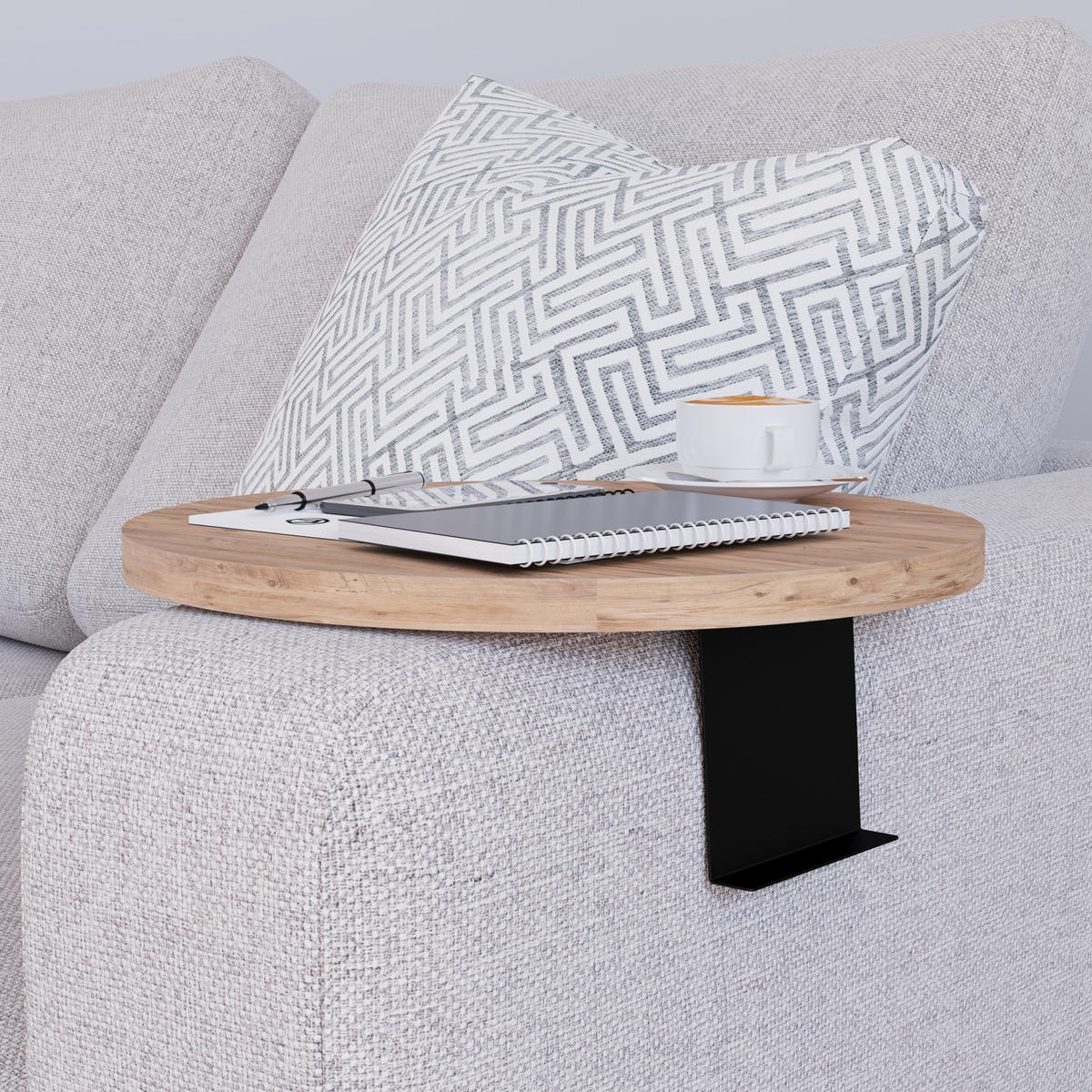 SOFATABLETT Kuleskyd - Braun, Holzwerkstoff/Metall (34/13.5/34cm) - [en.casa]