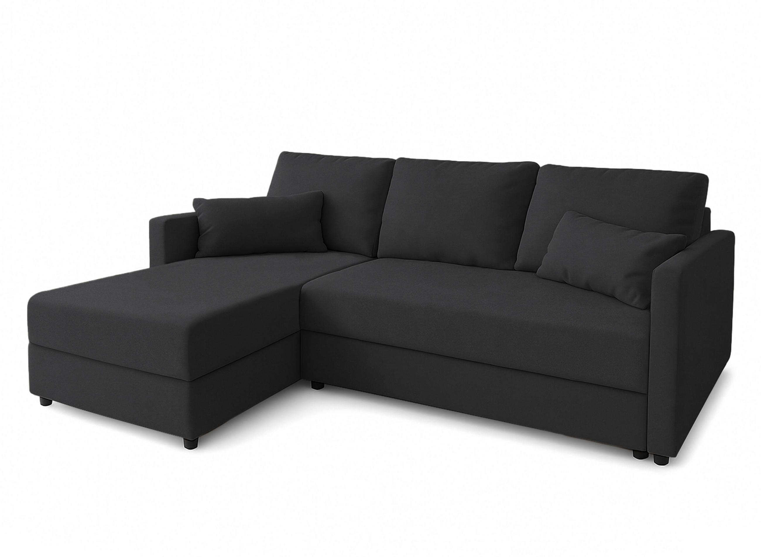 ECKSOFA L Form Dolceo Nachtschwarz 226/140/78 cm – Schlaffunktion Universell Rechts Links - Wengefarben/Schwarz, Kunststoff/Textil (226/140cm) - AX Living