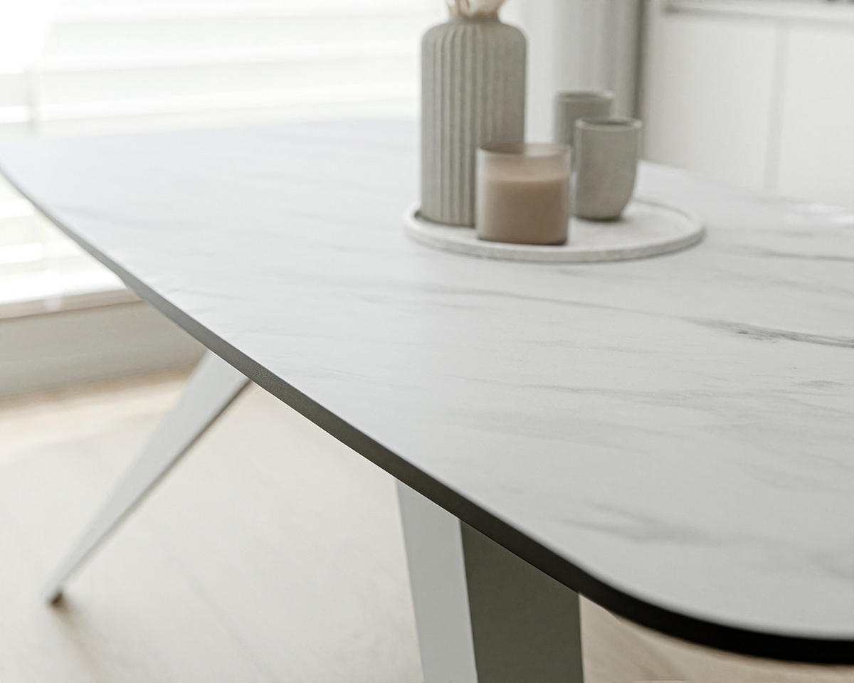 AUSZIEHTISCH FENTO 180/90/76 cm, Weiß / Bianco (Weiß) - Perlmutt/Weiß, Holzwerkstoff/Metall (90/180/76cm) - Idohome