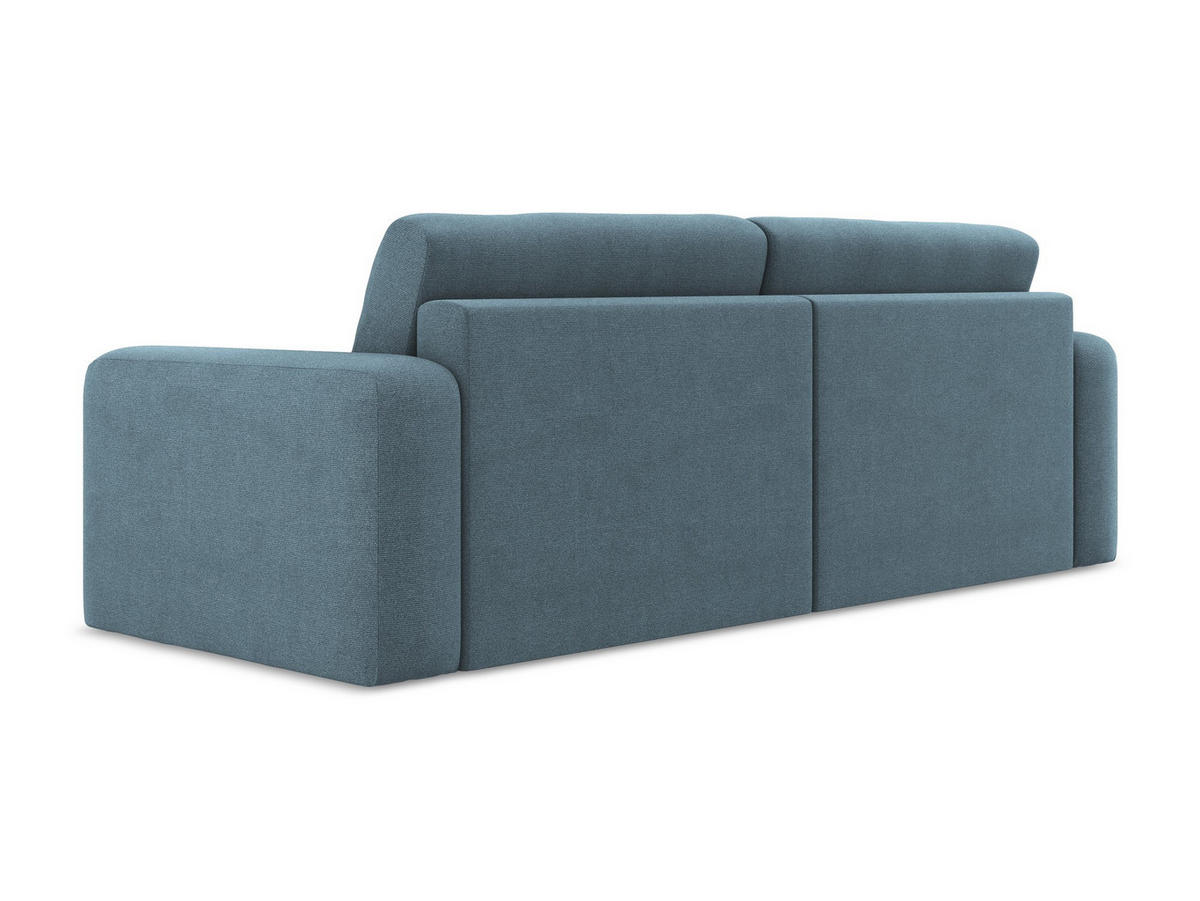3-SITZER SOFA mit Schlaffunktion Strukturstoff Stoff Blau - Blau/Schwarz, Kunststoff/Textil (244/79/102cm) - Makamii
