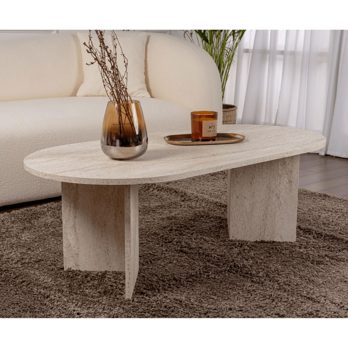 COUCHTISCH - iris 119/60/39,8 cm - Sandfarben, Holzwerkstoff (119/60/39.8cm) - Calicosy