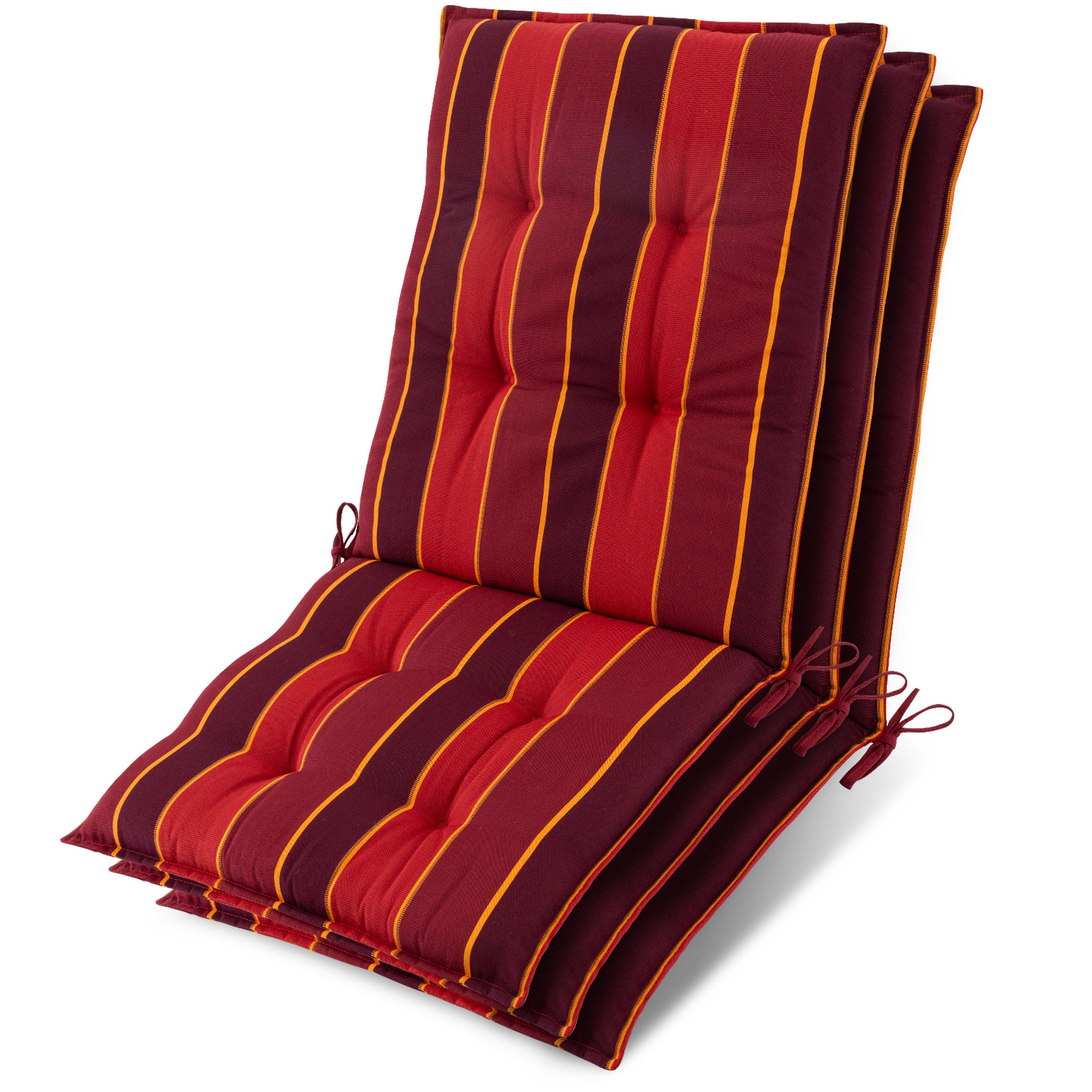 NIEDERLEHNER Sun-NL 105x50x8cm Rot-Gestreift (3tlg) - Rot, Textil (50/100cm) - Beautissu 