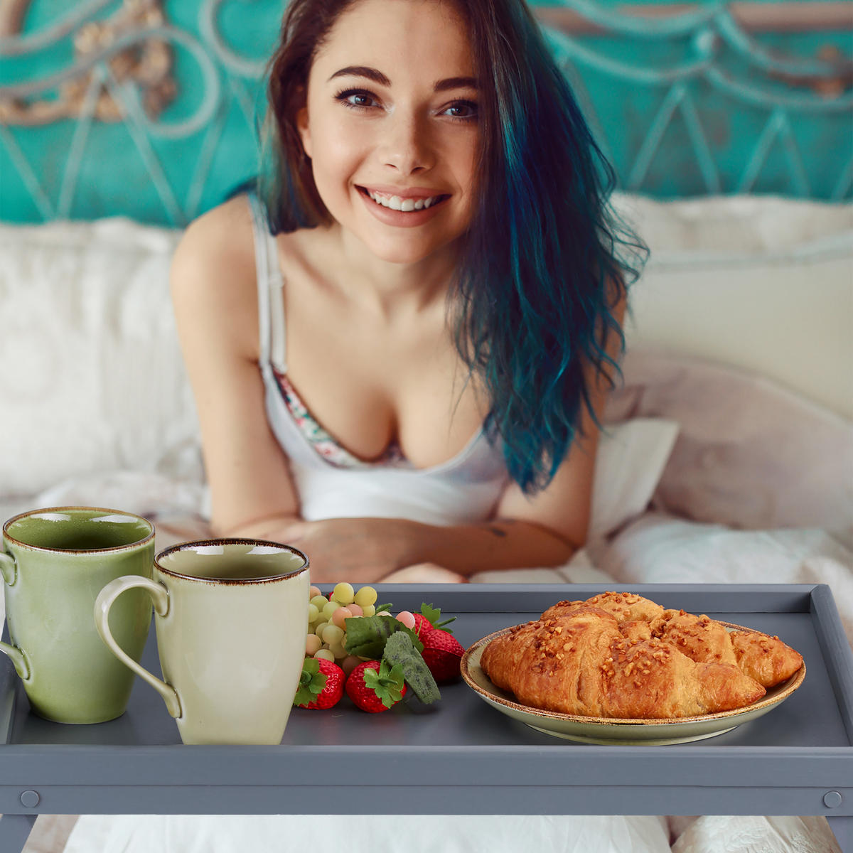 NOČNA mizica - siva, leseni material/les - Relaxdays