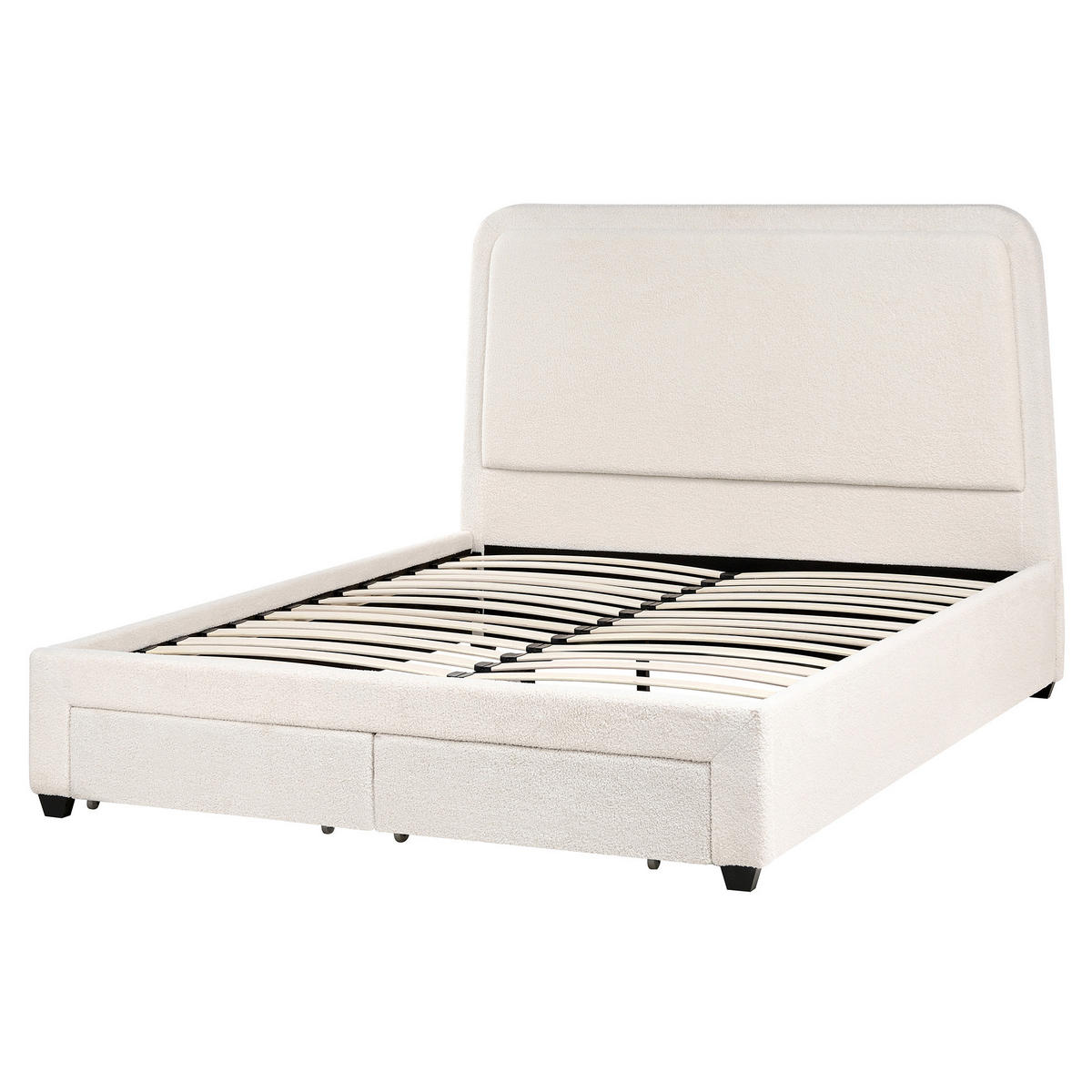 BETT 160/200 cm Cremeweiß Sardent - Schwarz/Weiß, Textil (160/200cm) - Beliani