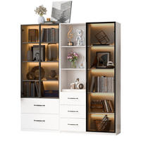 HIGHBOARD 140/40/160 cm in Weiß mit LED-Beleuchtung und Sicherheitsglas - Weiß, Holzwerkstoff (140/160/40cm) - Flora Grace