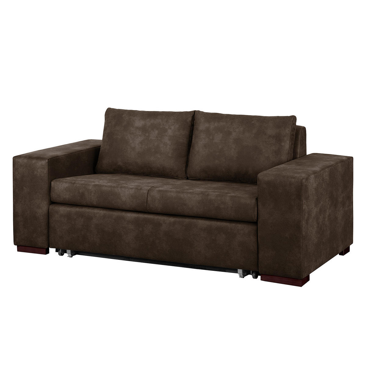 SCHLAFSOFA mit XL Armlehne - Braun, Textil (196/90/90cm) - home24