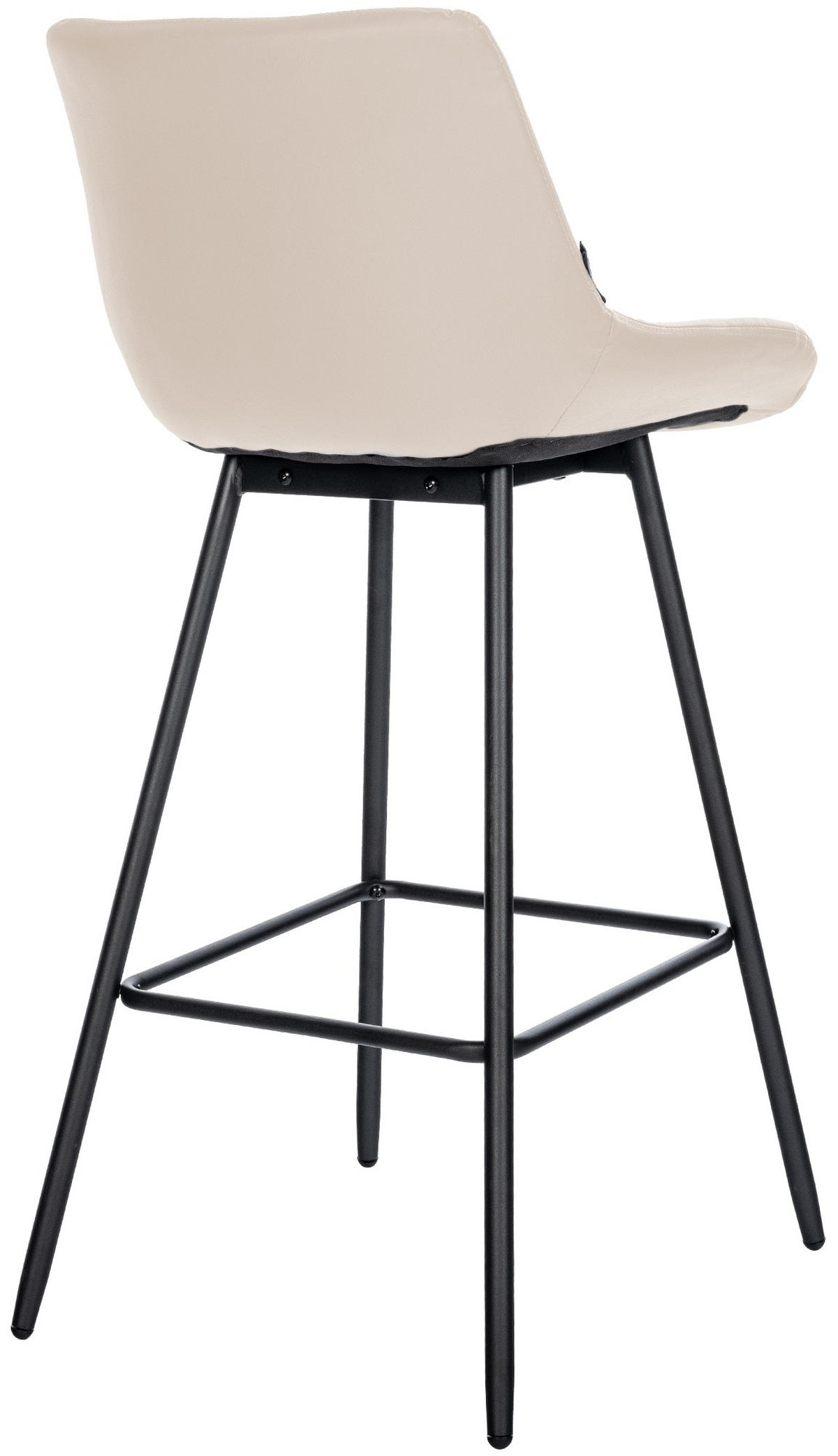 BARHOCKER Lederlook creme - Creme/Schwarz, Textil/Metall (49/104/56cm) - CLP