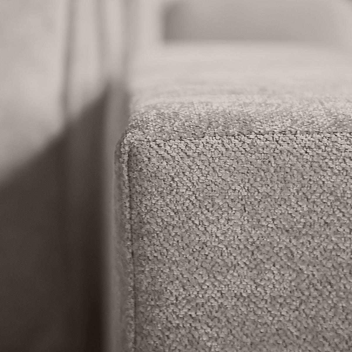 ECKSOFA Pablo ohne Schlaffunktion, mit abgerundeter Ottomane, rechts, Cappuccino, Velourstoff - Cappuccino, Textil (319/196cm) - Beautysofa