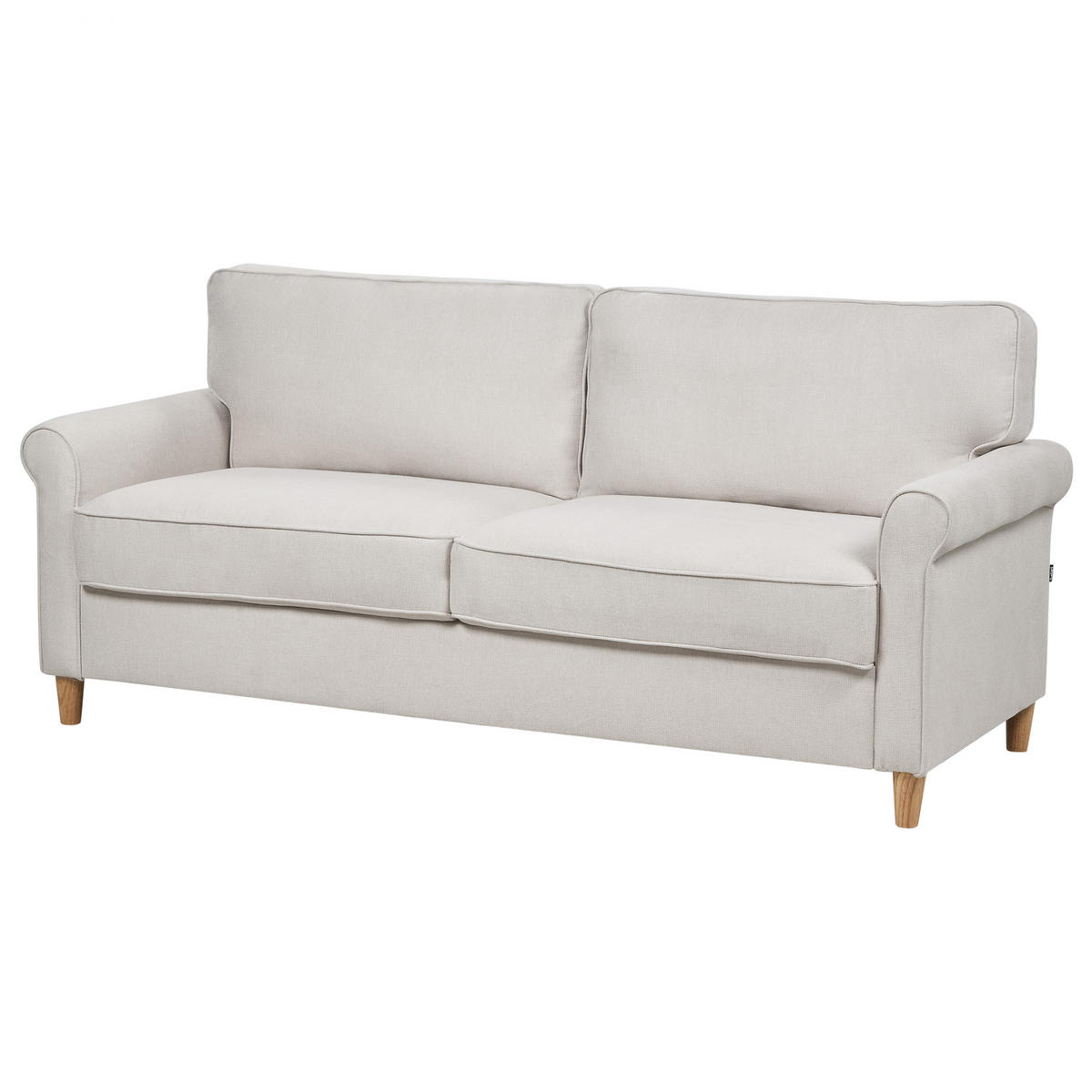 3-SITZER-SOFA Stoff helles Beige Ronneby - Hellbraun/Beige, Textil (190/88/78cm) - Beliani
