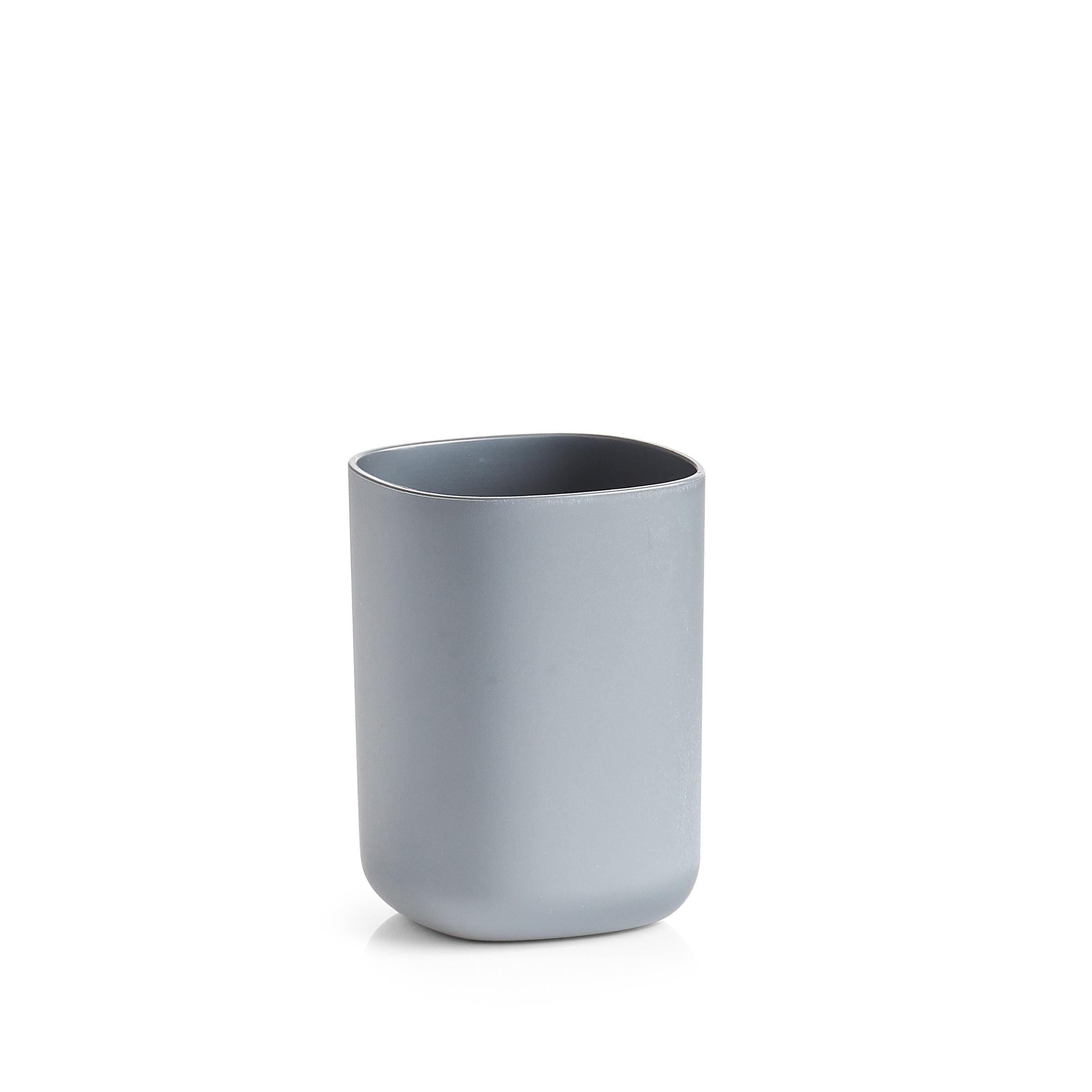 ZAHNBÜRSTENBECHER 7,3/7,3/9,5 cm - Grau, Kunststoff (7.3/9.5/7.3cm)