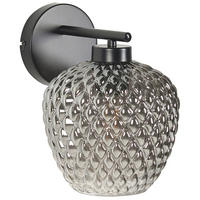 WANDLEUCHTE Sherry 18/18/26 cm - Schwarz, Glas (18/26/18cm) - Beliani